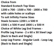 Ecotech   Infinity Back To Back Workstations 1200 X 700, 1500 X 700, 1800 X 700